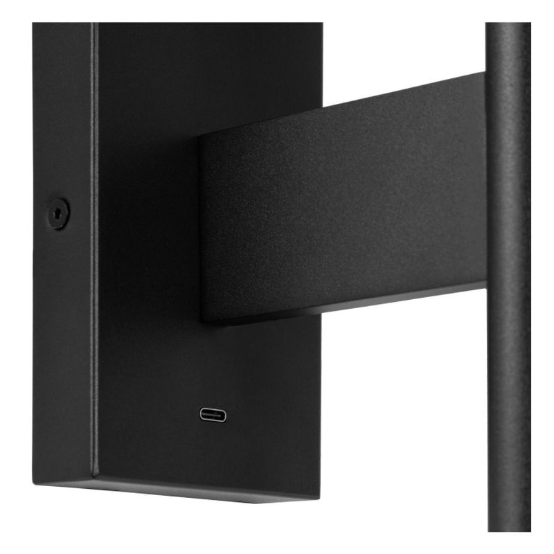 Lucide FINAN - Nástenné svietidlo - LED - 1x6W 2700K - S USB nabíjacím bodom - Čierna